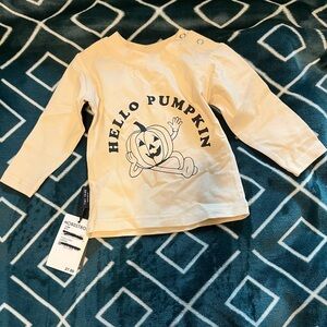 Nordstrom Tiny Tribe Kids Beige 'Hello Pumpkin' Long Sleeve Tee 3-6 months